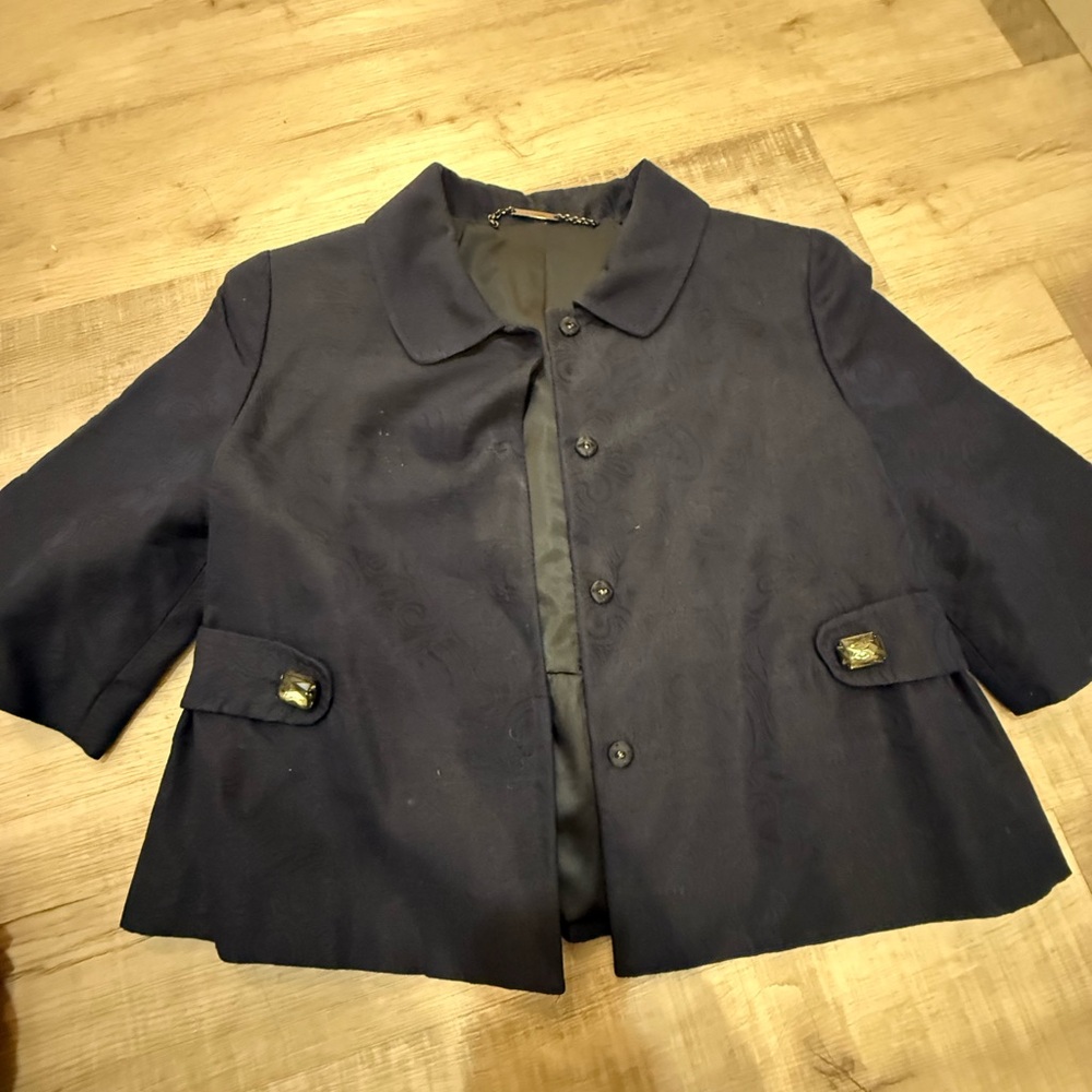Elie Tahari Luxury 65% Silk Blend Textured‎ Evening Jacket – Sz M